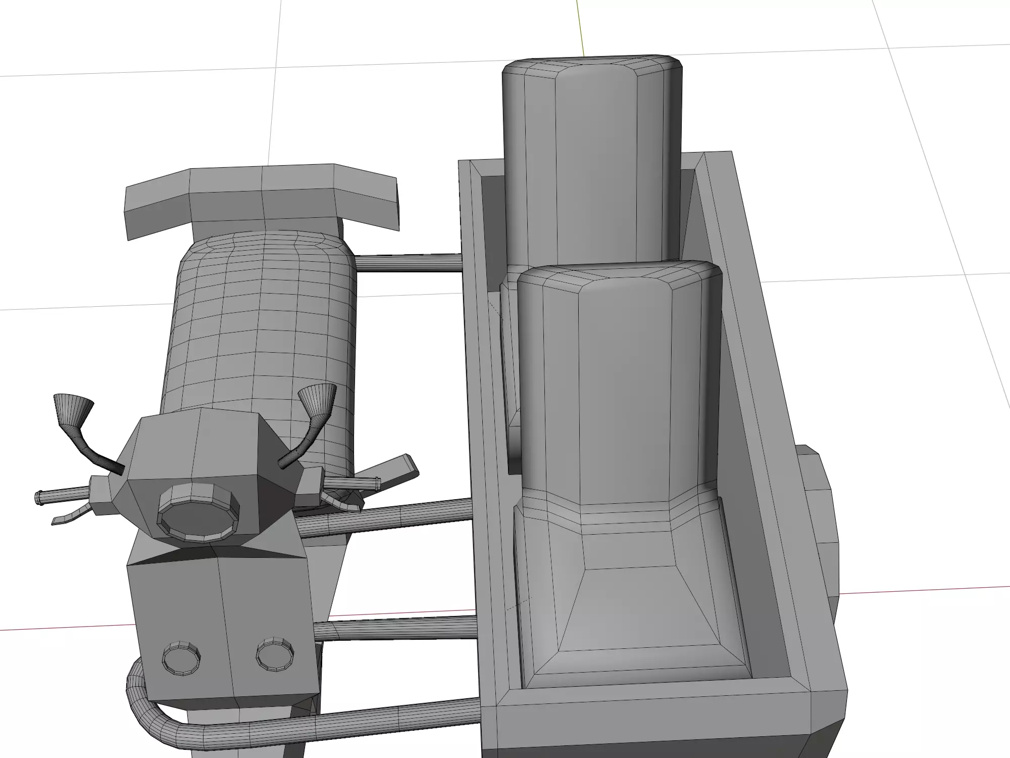  Low Poly  motorcycle with Sidecar  Low-poly 3D model_21