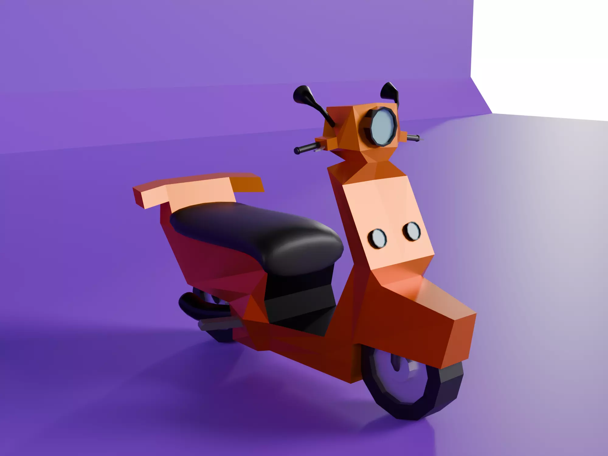  Low Poly  motorcycle with Sidecar  Low-poly 3D model_26