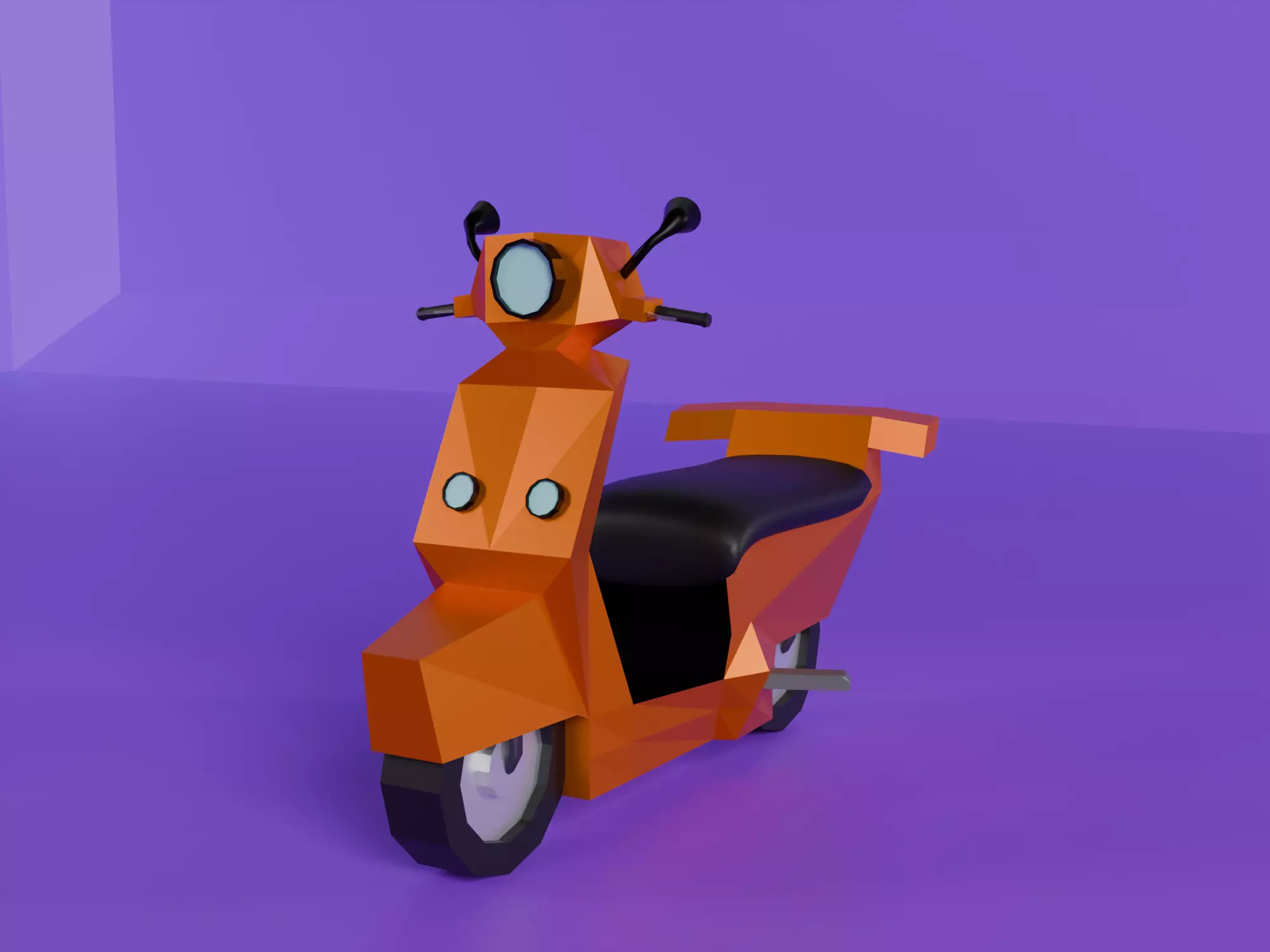  Low Poly  motorcycle with Sidecar  Low-poly 3D model_24
