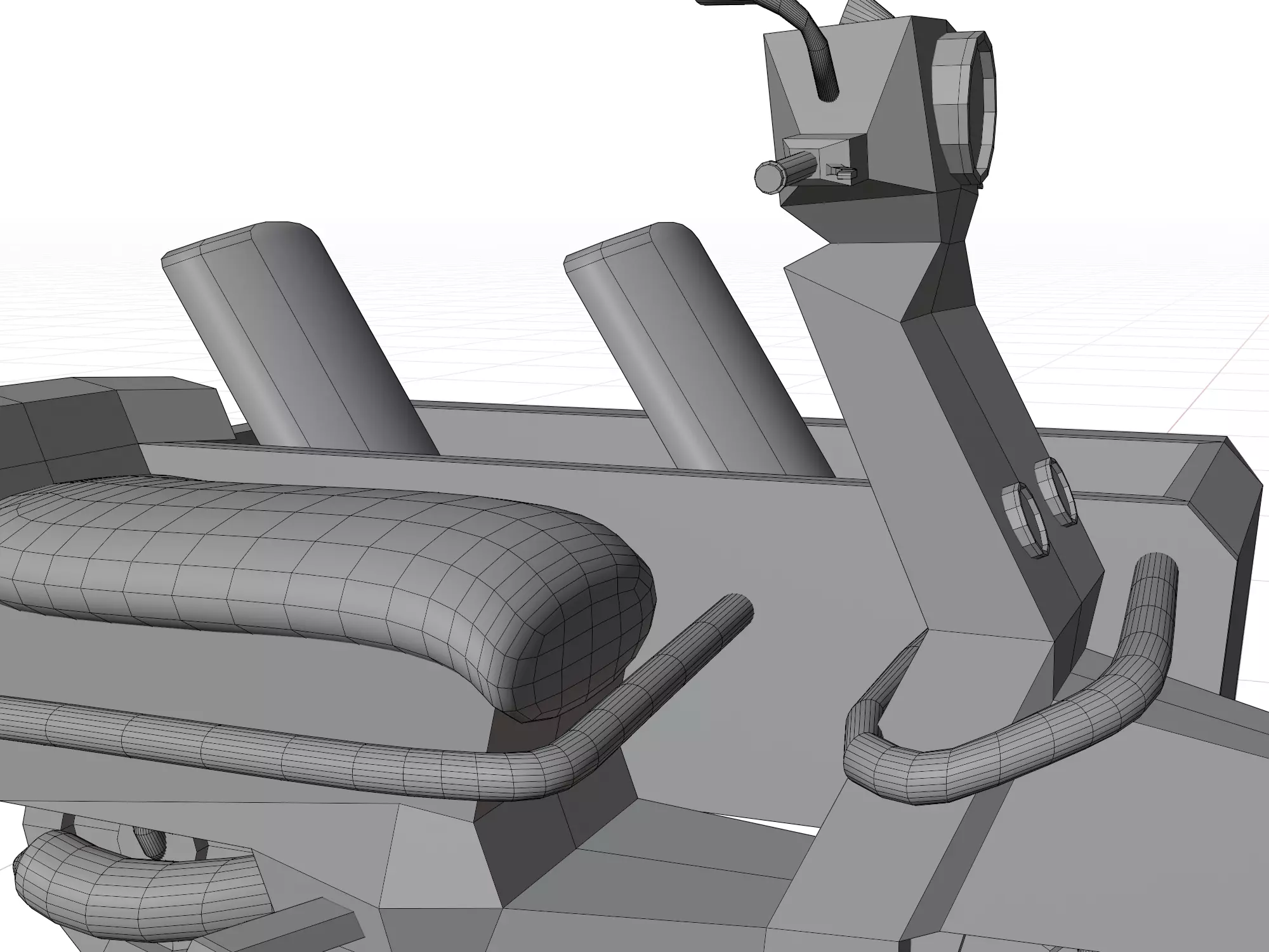  Low Poly  motorcycle with Sidecar  Low-poly 3D model_19
