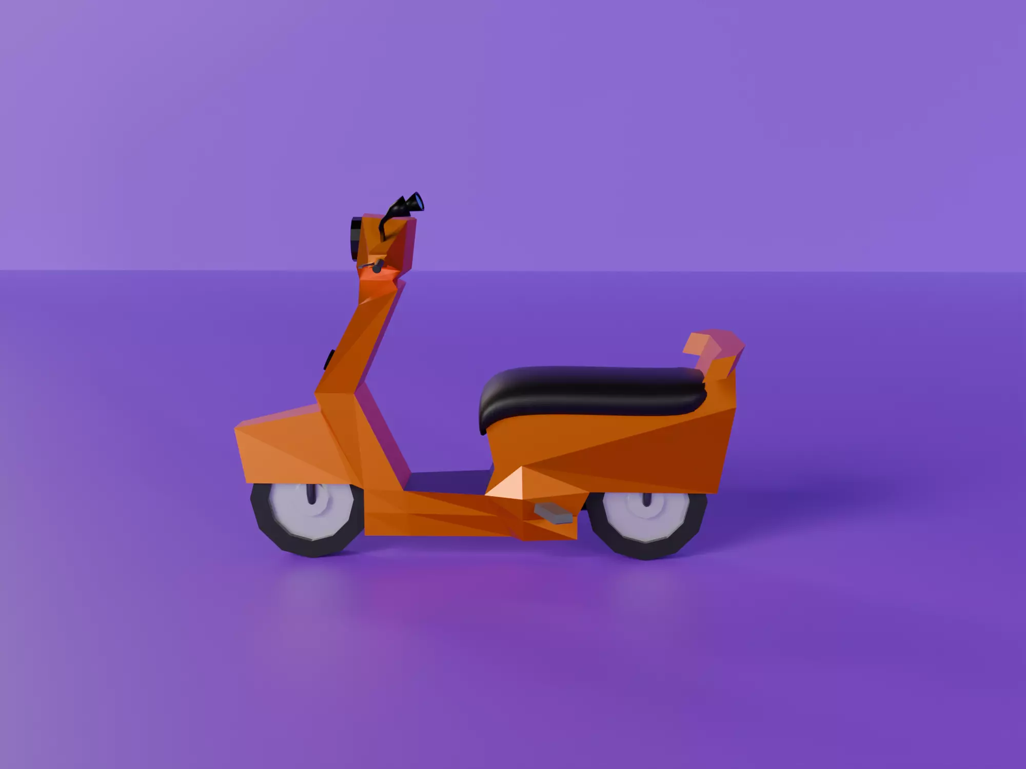  Low Poly  motorcycle with Sidecar  Low-poly 3D model_34