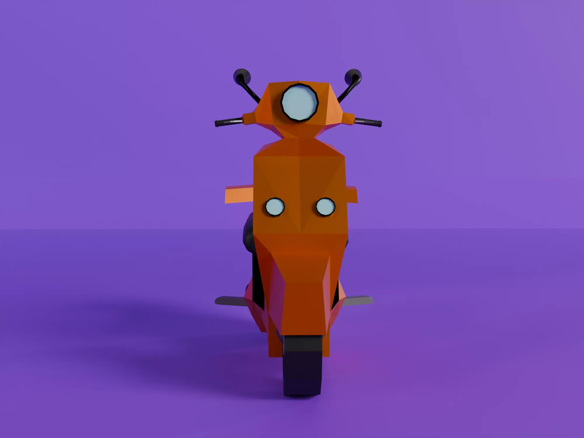 Low Poly  motorcycle with Sidecar  Low-poly 3D model_22