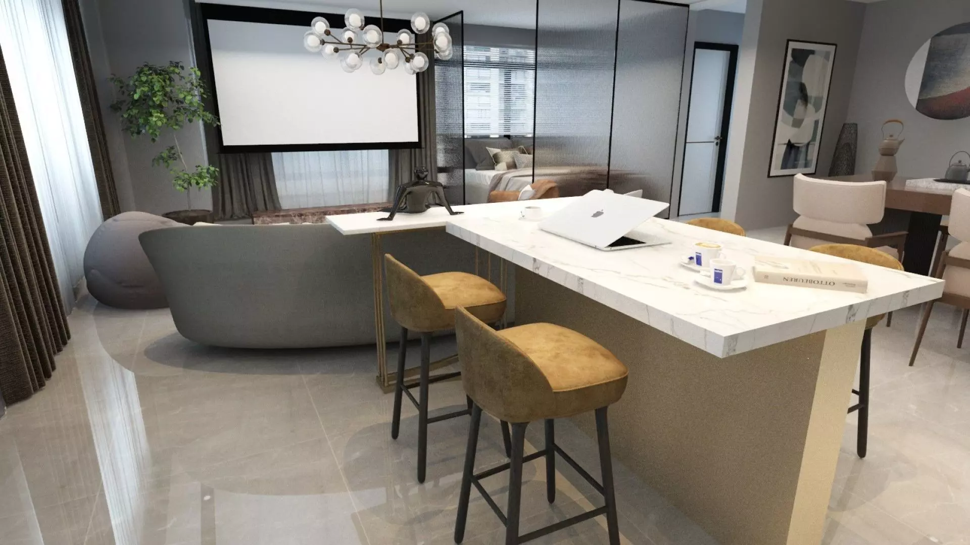 Studio Apartment Design 3D model_22