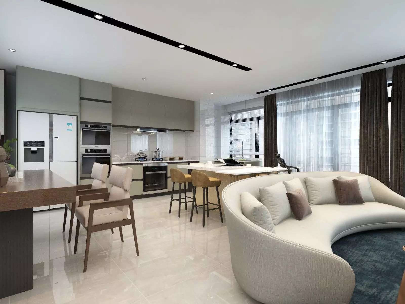 Studio Apartment Design 3D model_6