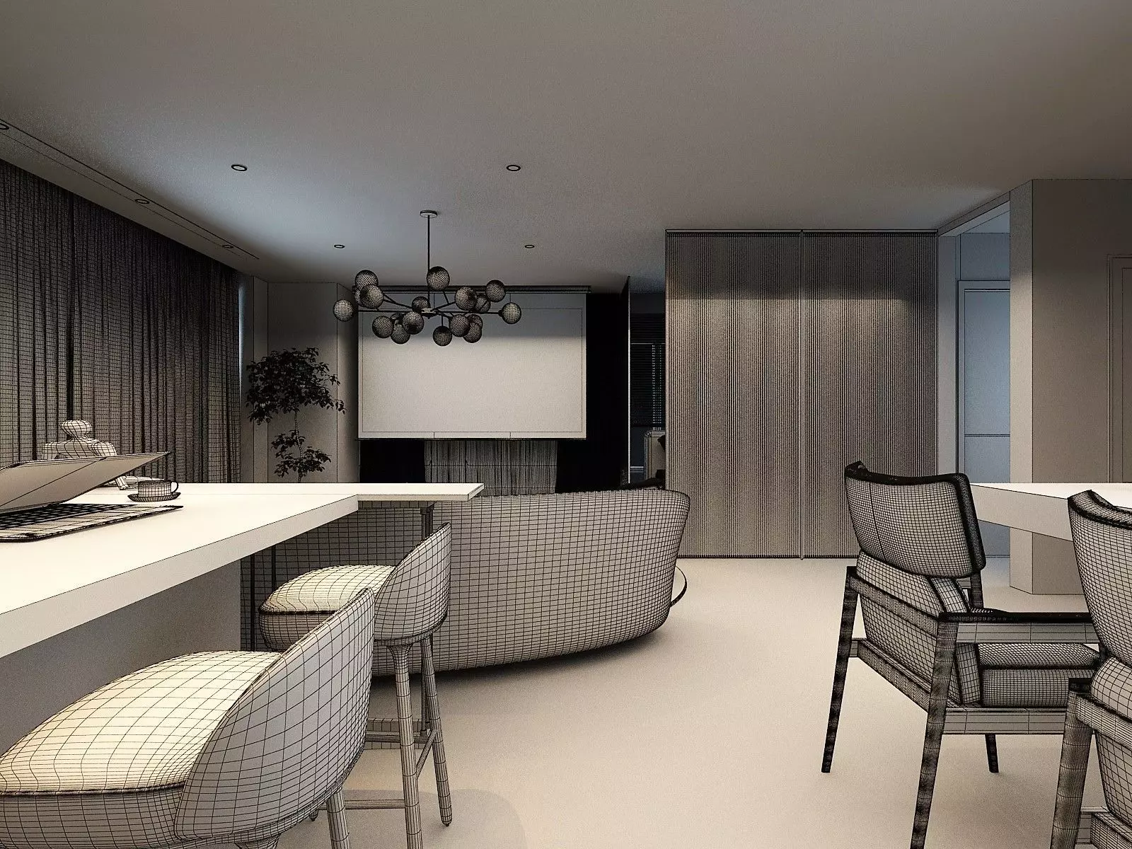 Studio Apartment Design 3D model_12