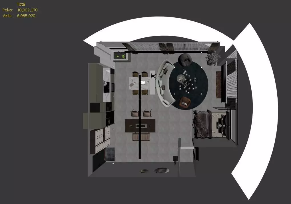 Studio Apartment Design 3D model_26