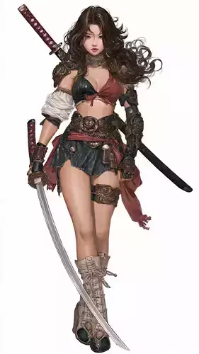 Dual Katana Swordswoman