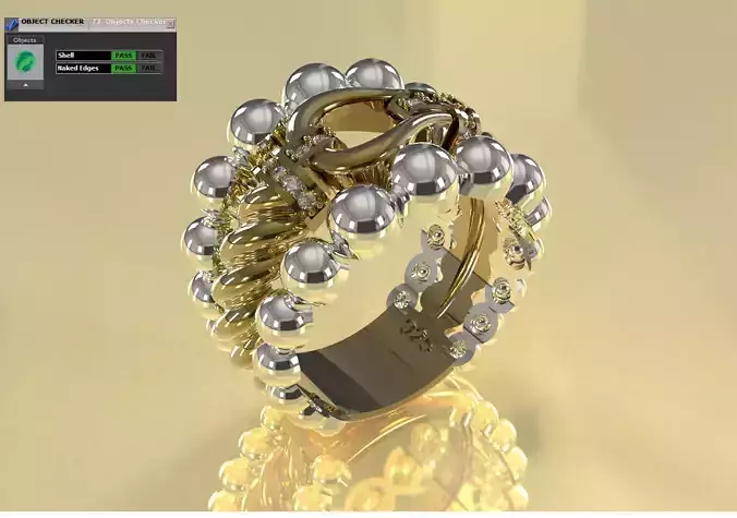 Voluminous Bubble Cluster and Swirl Cocktail Ring model jr00285