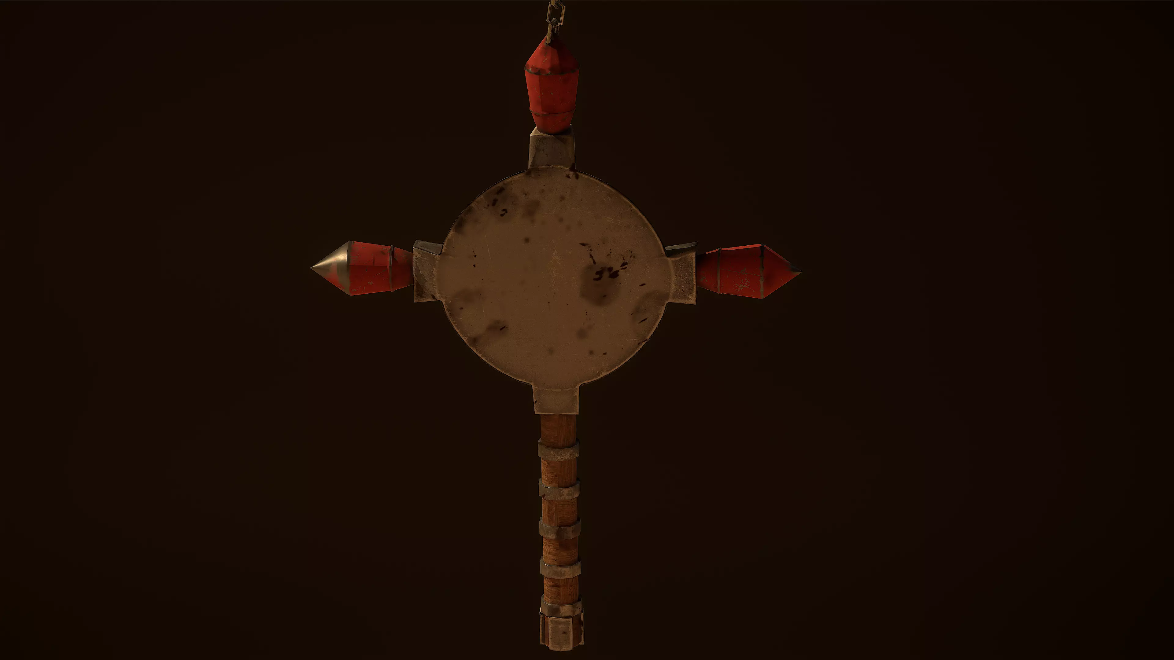 Game-Ready Blood Cross Flail Low-poly 3D model_1