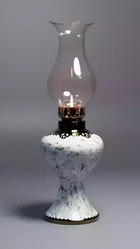 Indochina Vintage Oil Lamp 3D Model