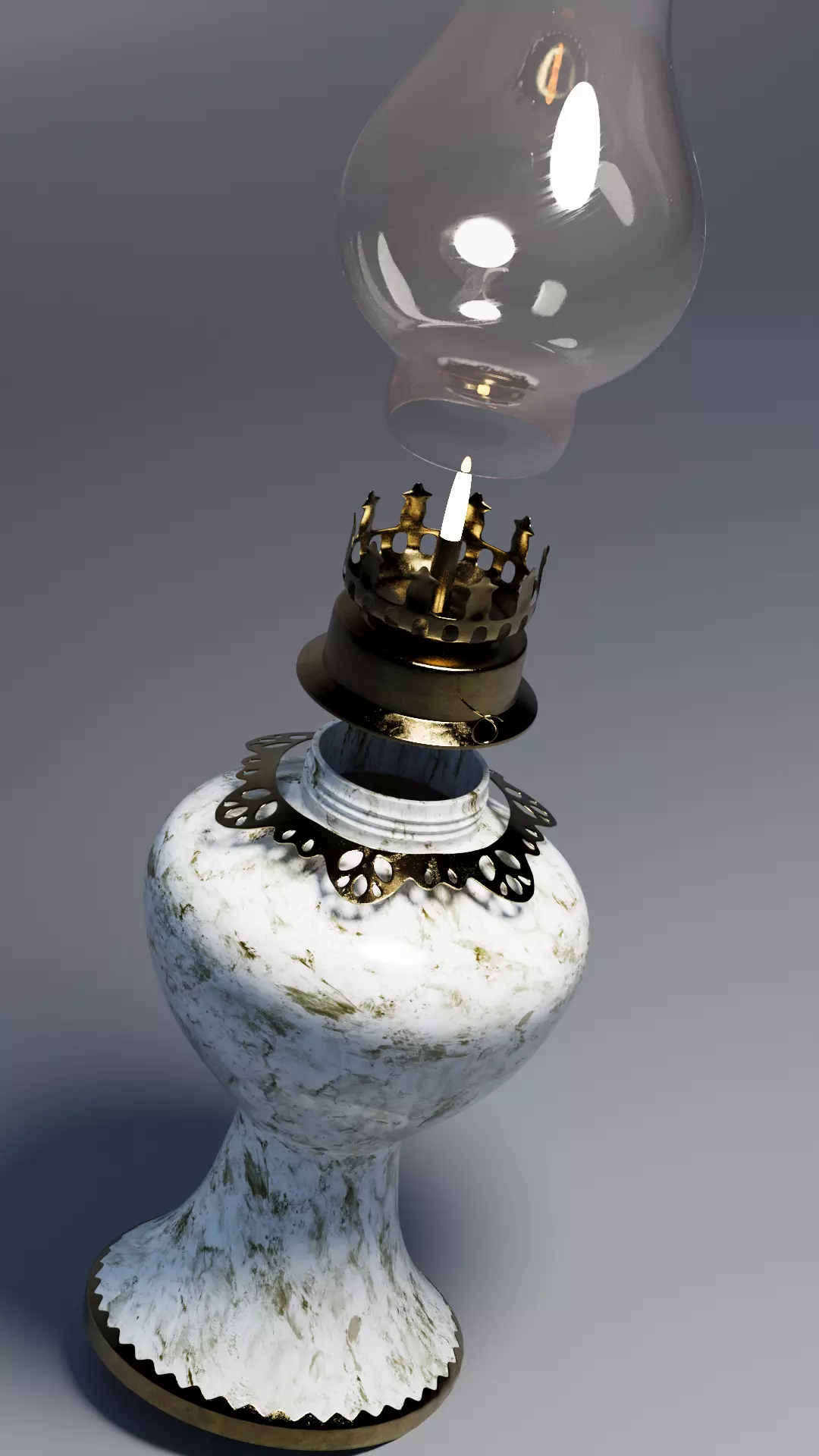 Indochina Vintage Oil Lamp 3D Model 3D model_8