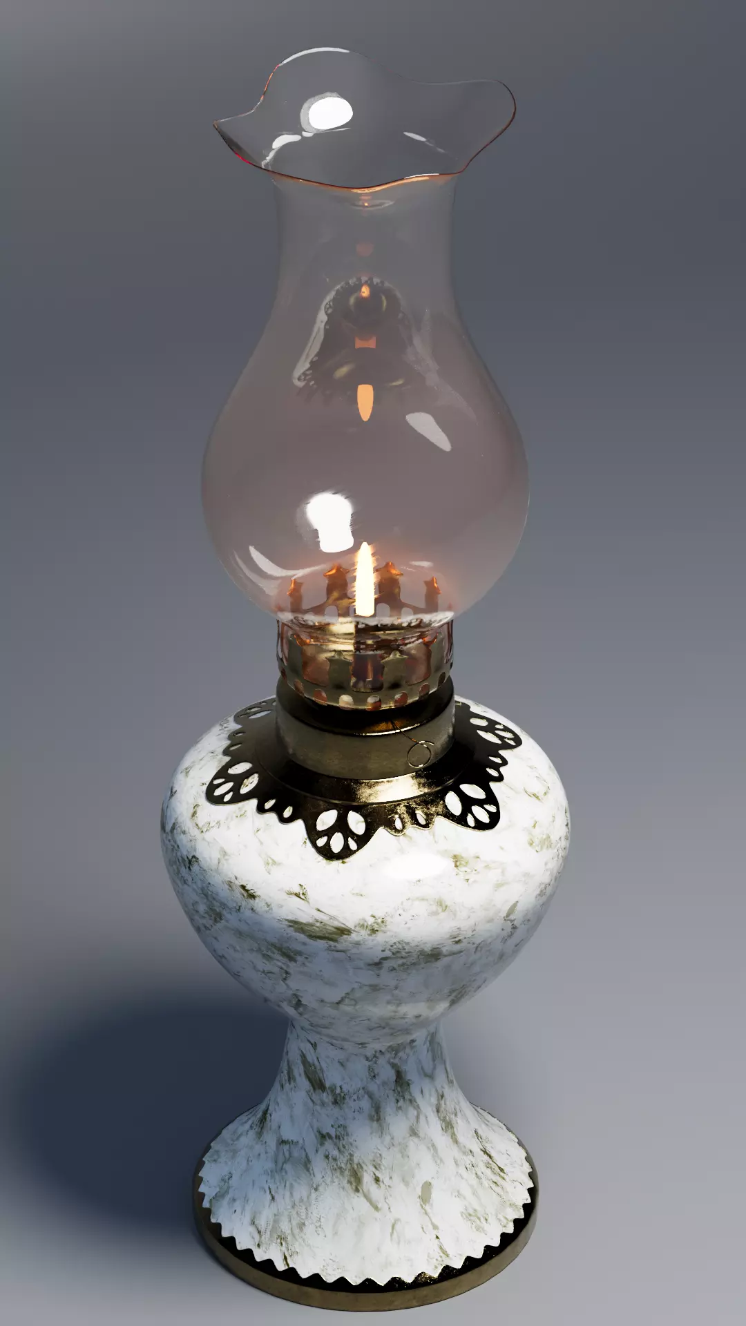 Indochina Vintage Oil Lamp 3D Model 3D model_4