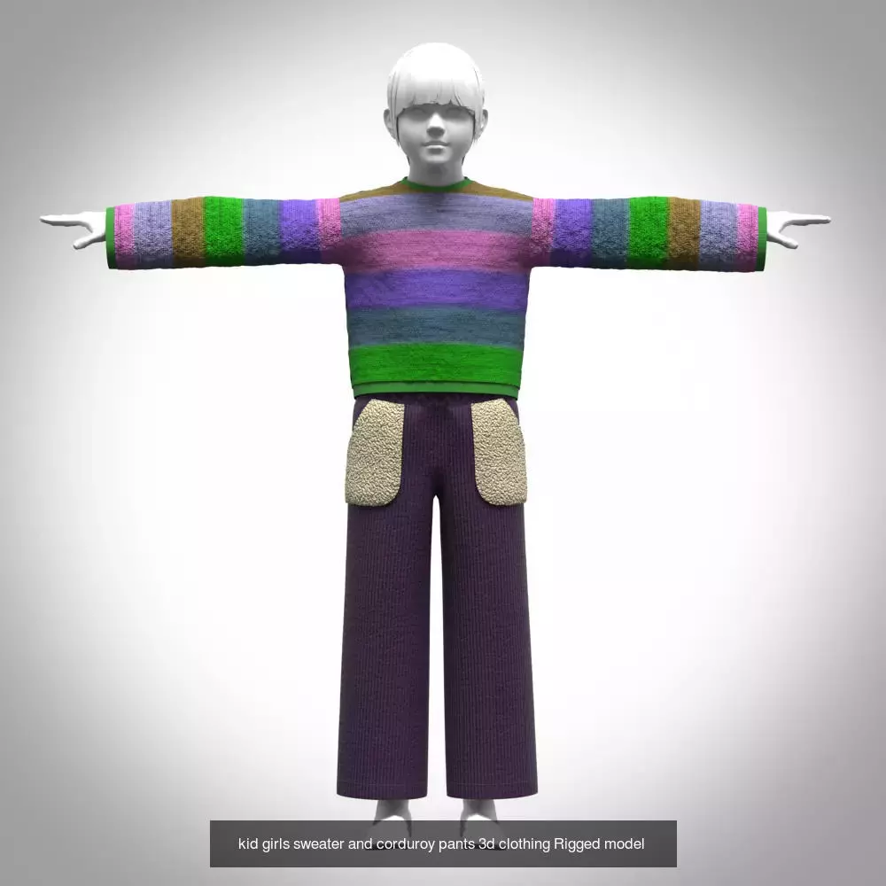 Kid boys and Girls 3d Clothing Mega Pack 3D Model Collection_28