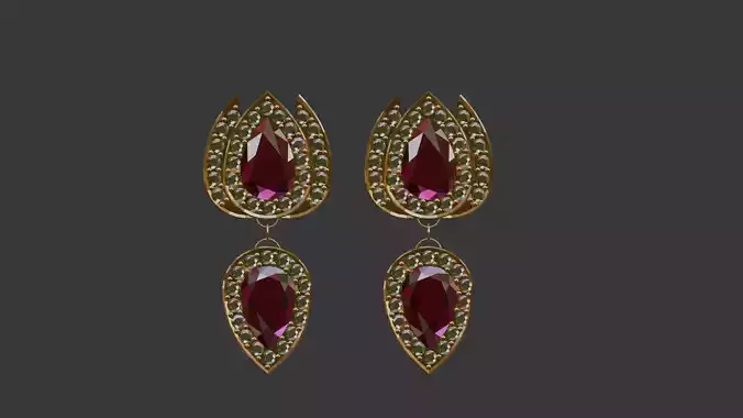 3D Print Ready Earring  And Pendant Set -1  Handmade Gift DIY