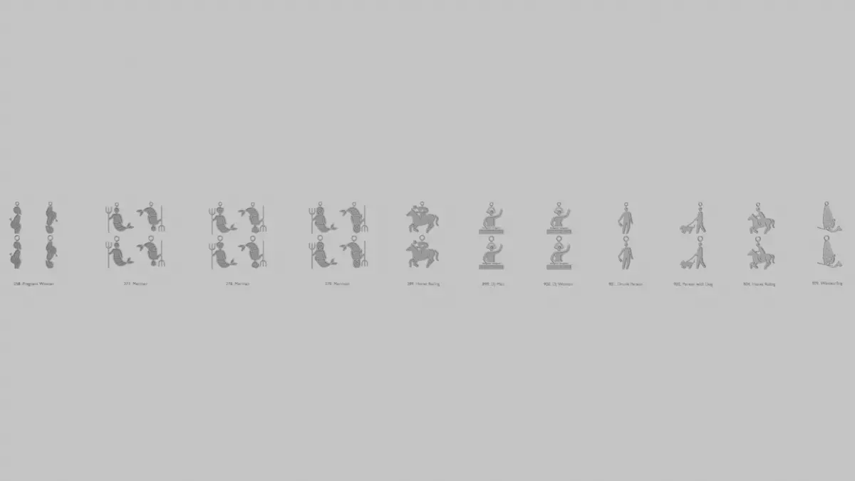 Character Icon Pendants Full Body Action Free 3D model_0