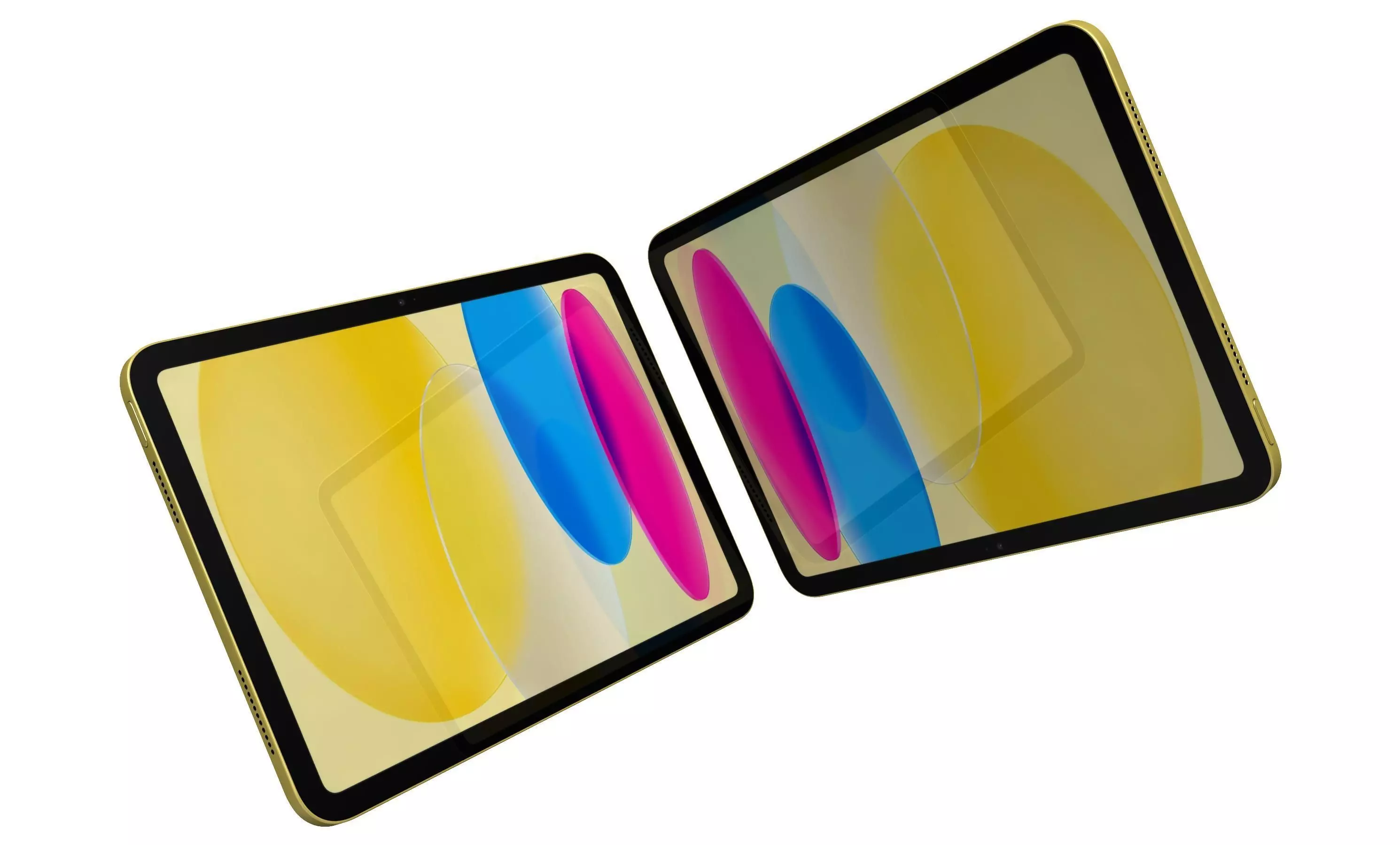 Apple iPad 2025 Yellow High Poly 3D model_3