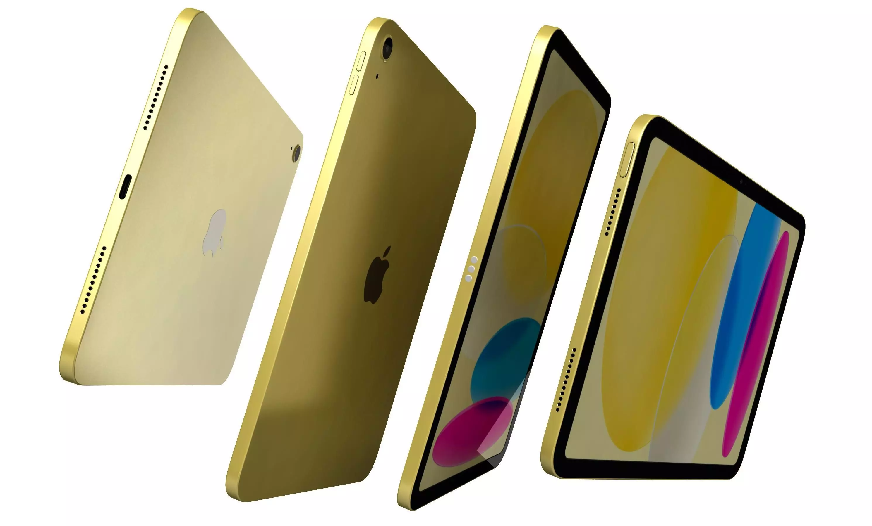 Apple iPad 2025 Yellow High Poly 3D model_5