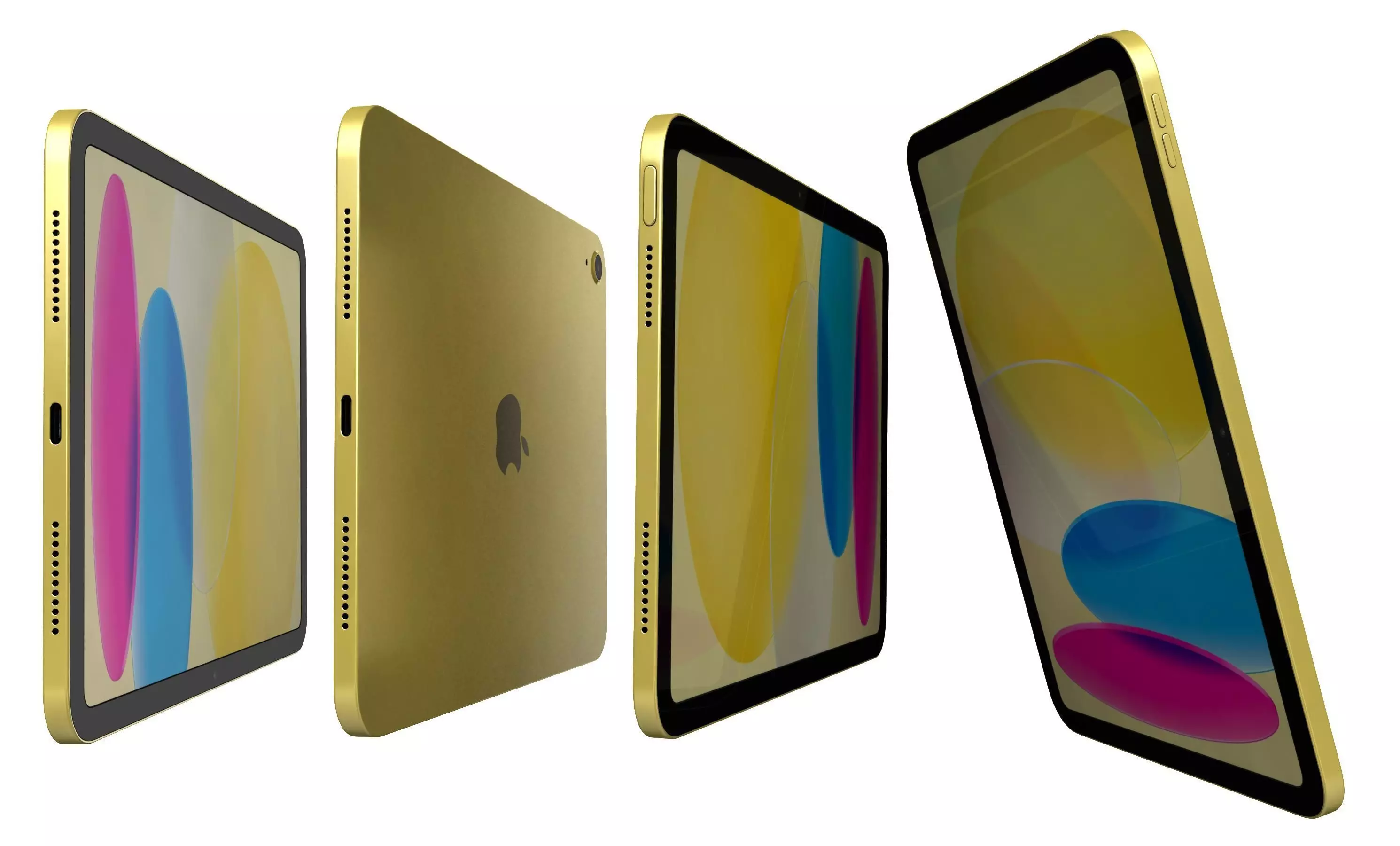 Apple iPad 2025 Yellow High Poly 3D model_6
