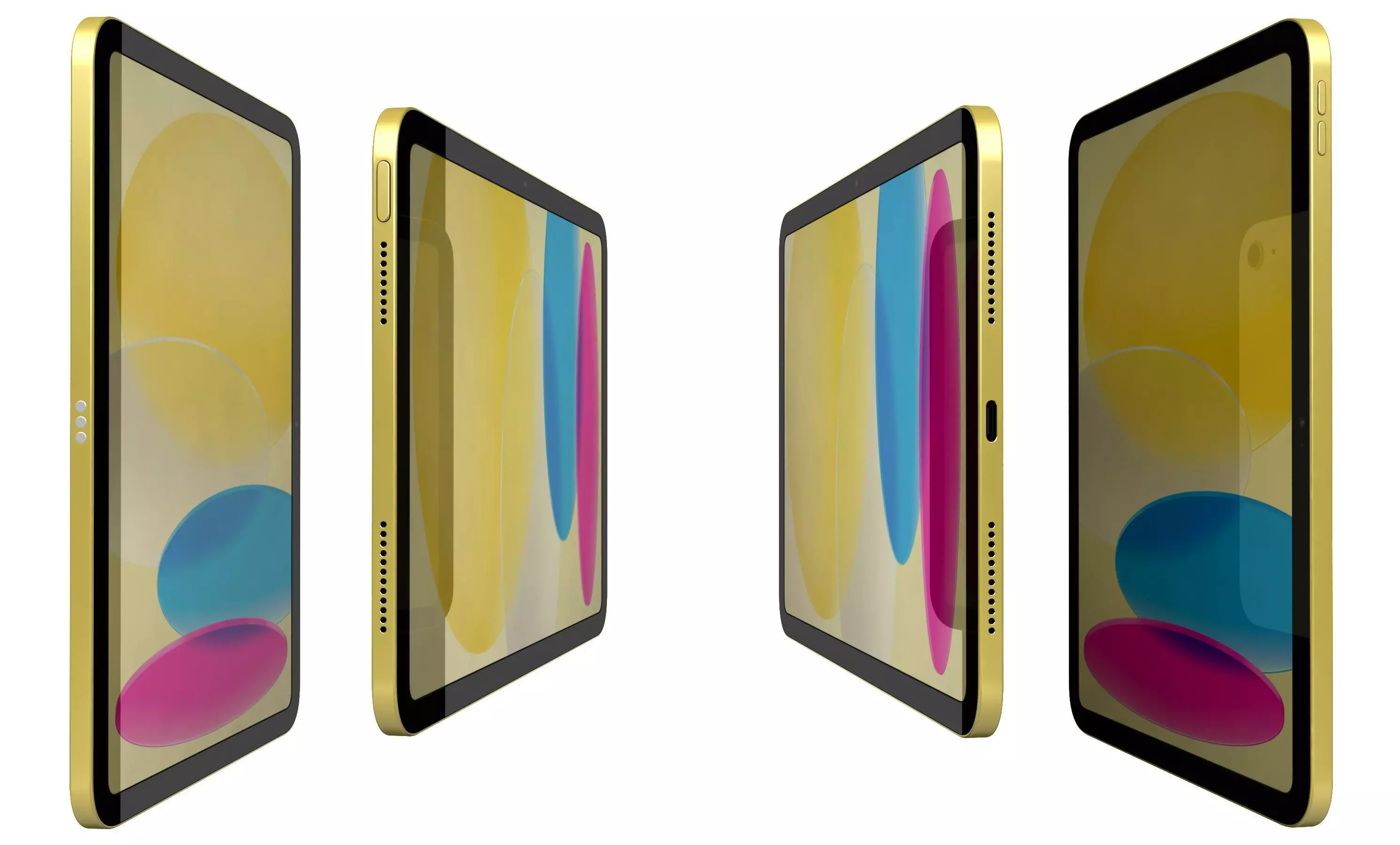 Apple iPad 2025 Yellow High Poly 3D model_2