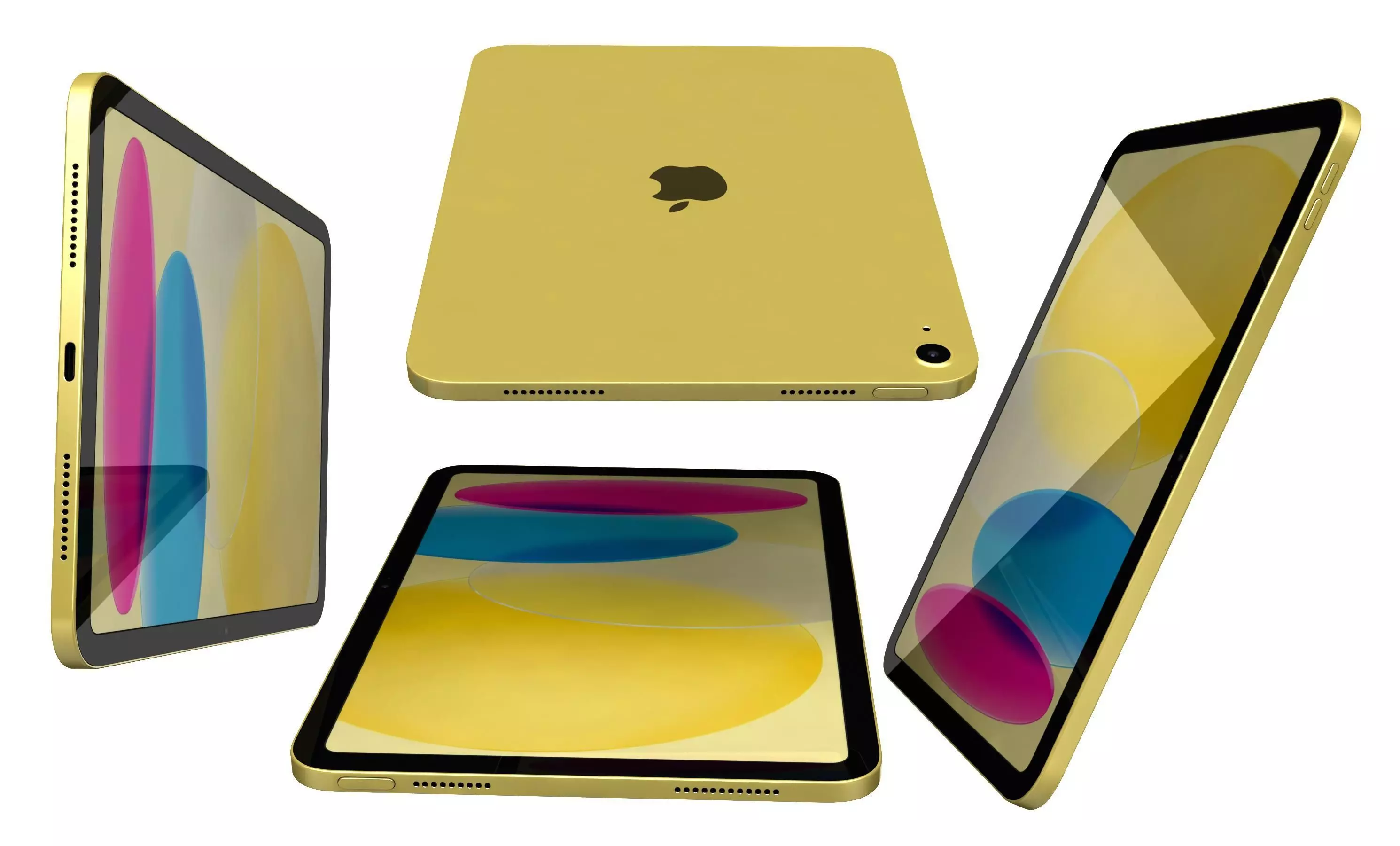 Apple iPad 2025 Yellow High Poly 3D model_7