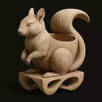 3D Squirrel Holder Model Creative Desk Decor