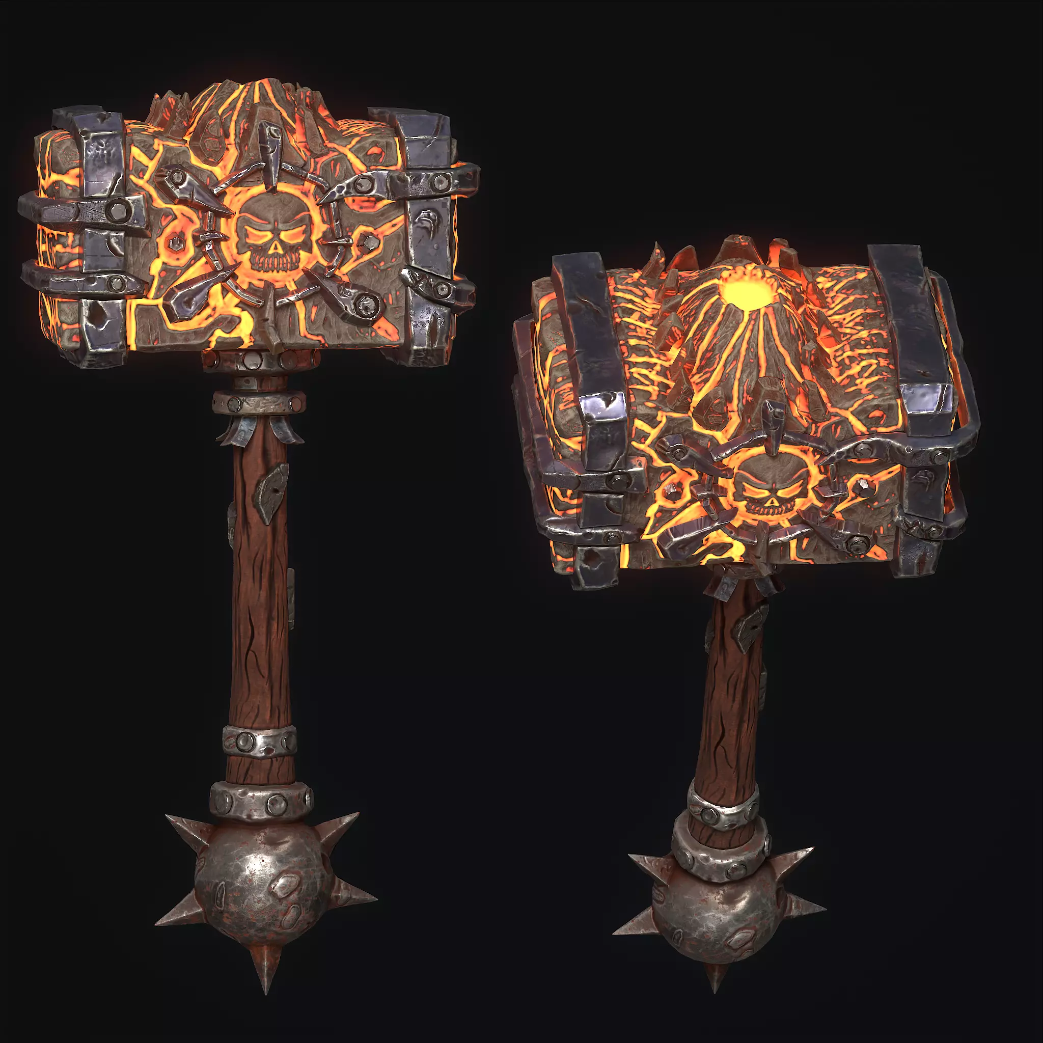 Lava Hammer of Doom Low-poly 3D model_0