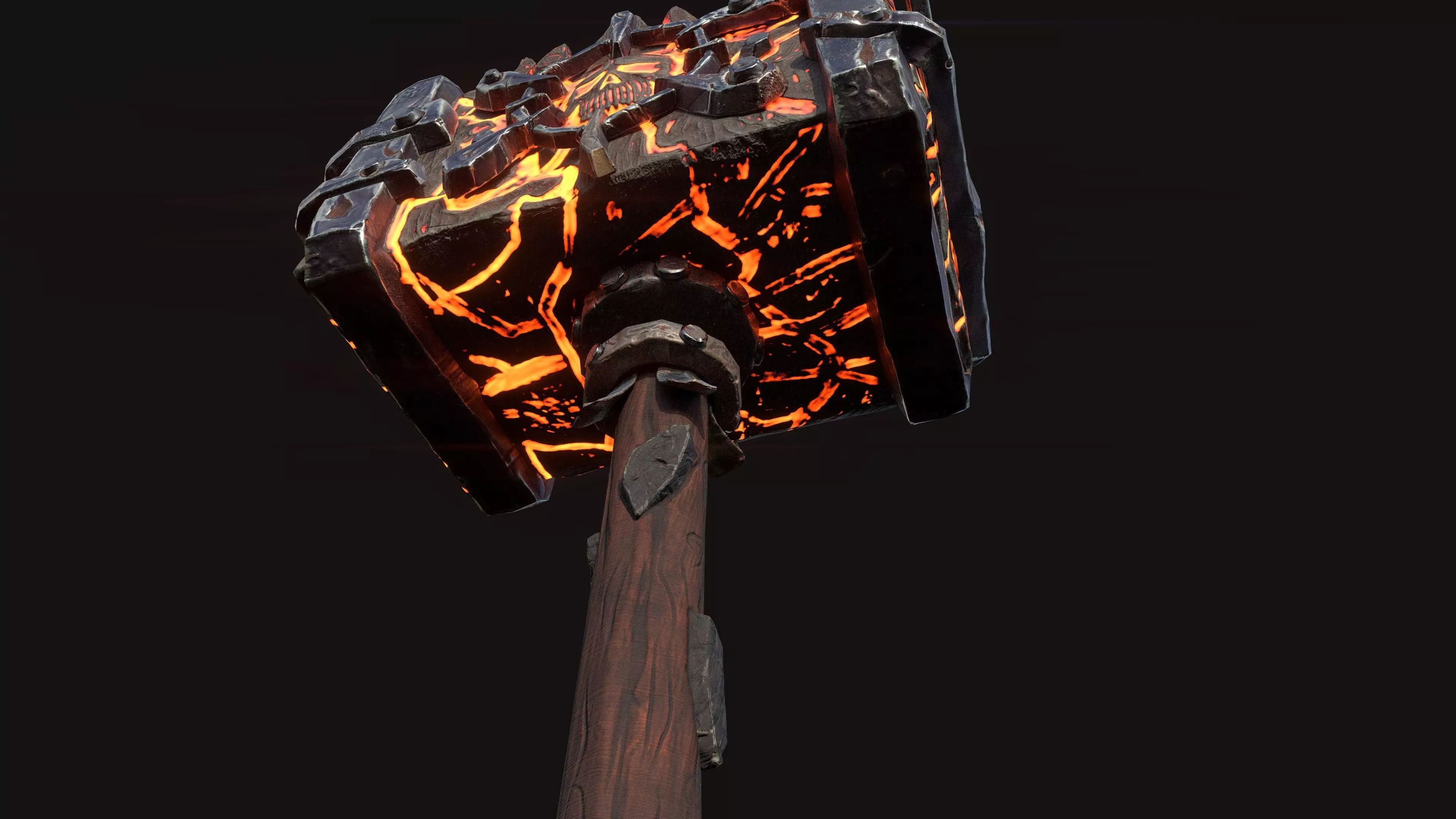 Lava Hammer of Doom Low-poly 3D model_4