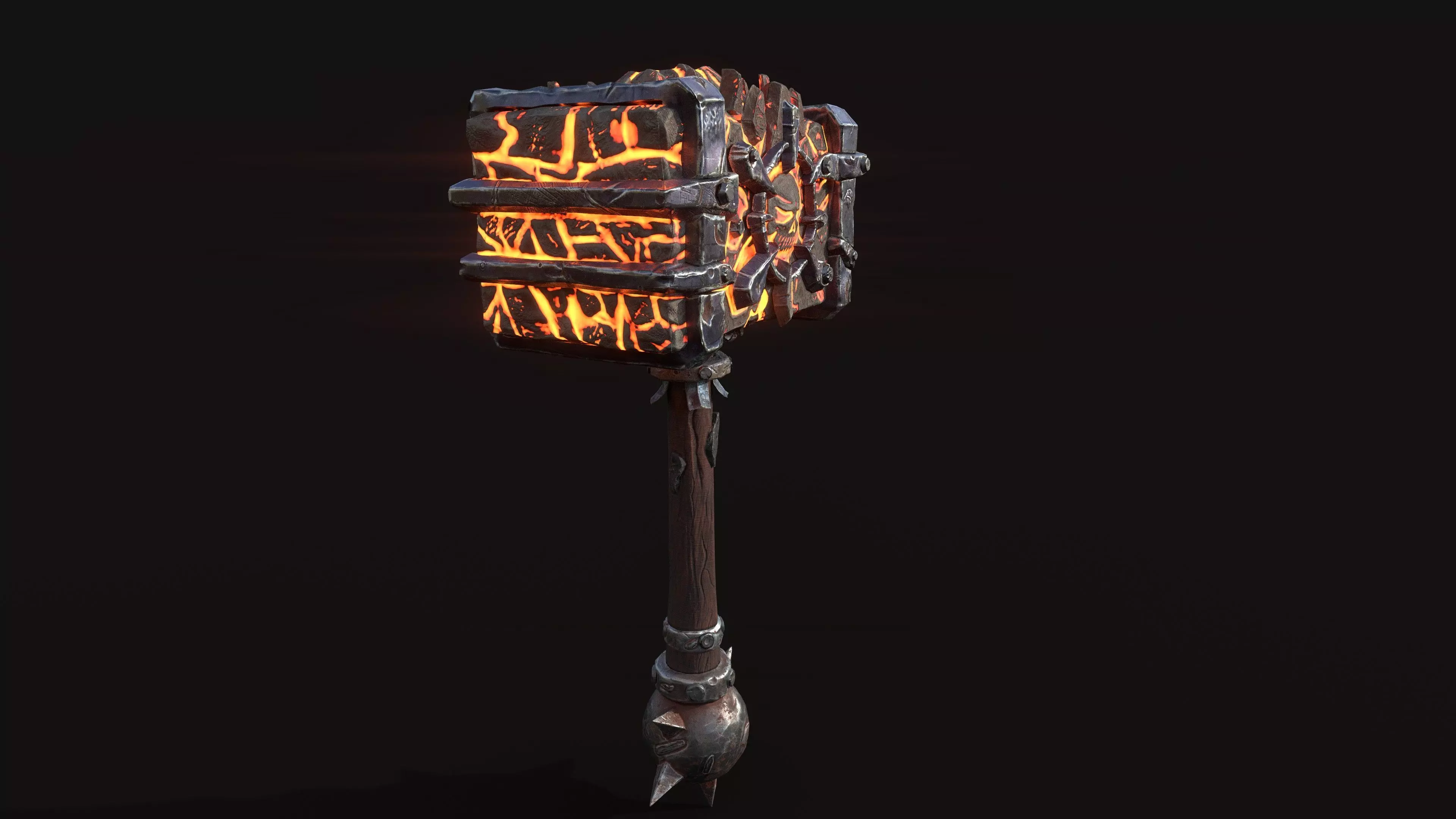 Lava Hammer of Doom Low-poly 3D model_2