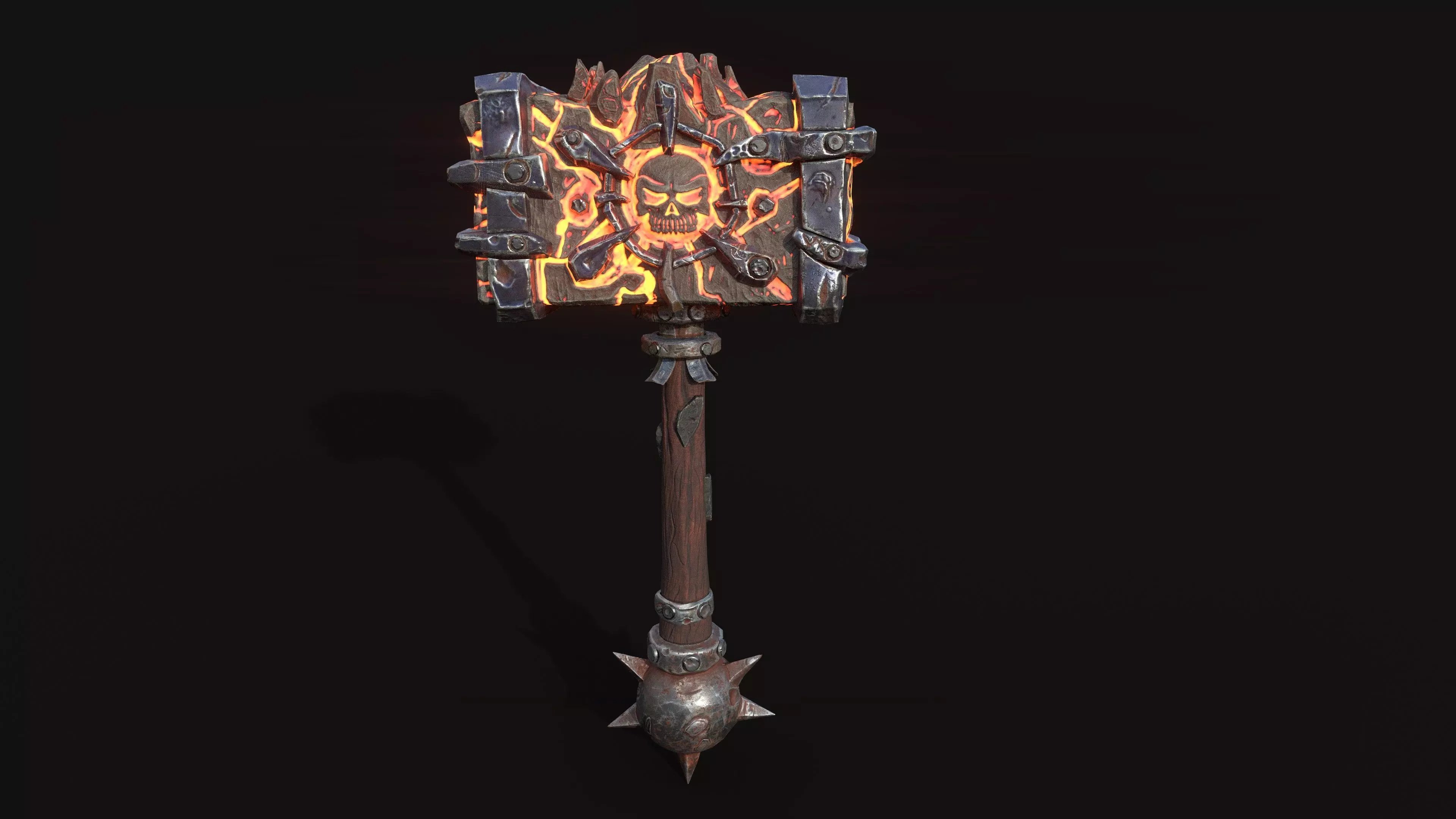 Lava Hammer of Doom Low-poly 3D model_1