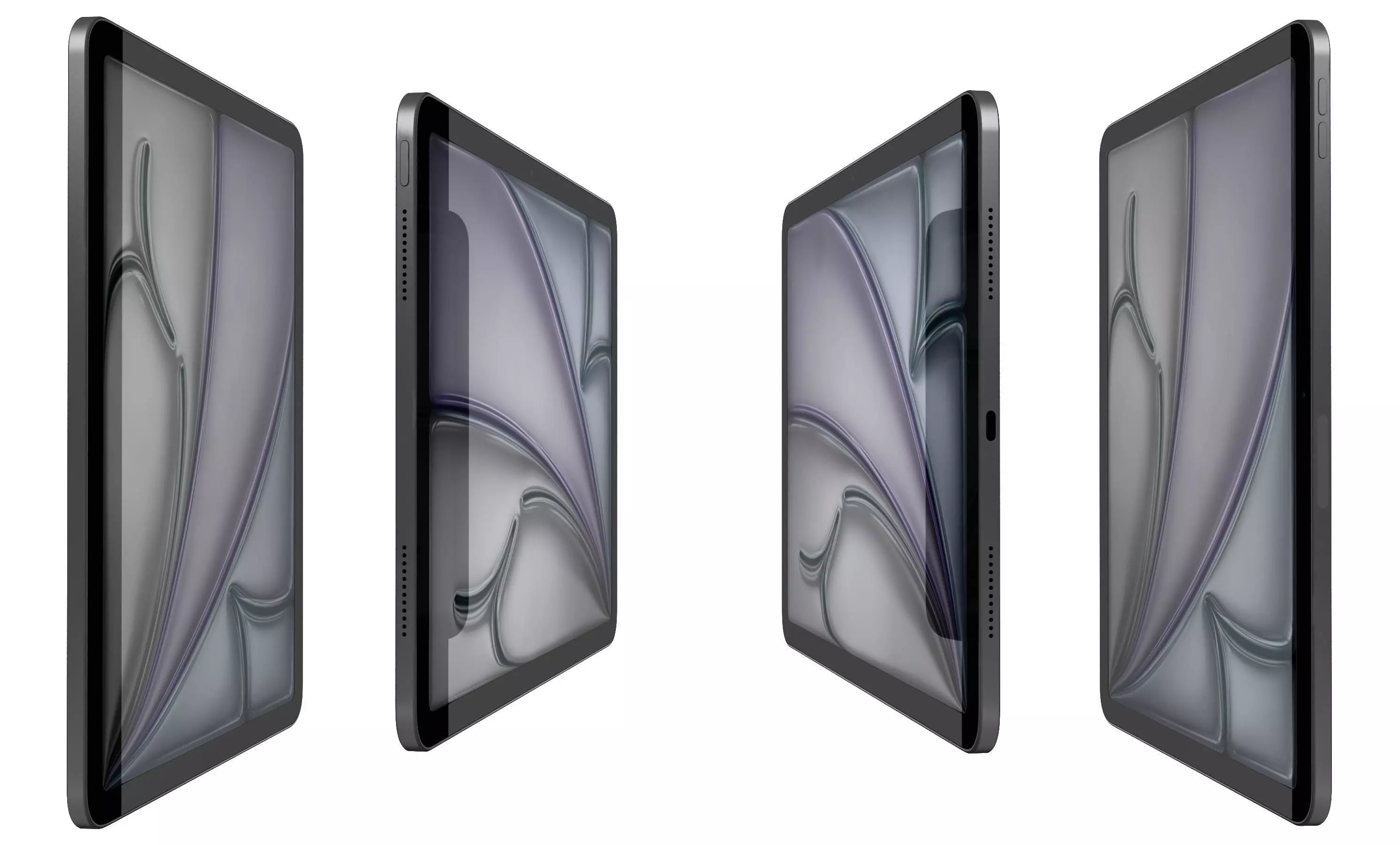 Apple iPad Air 13 2024 Black High Poly 3D model_2