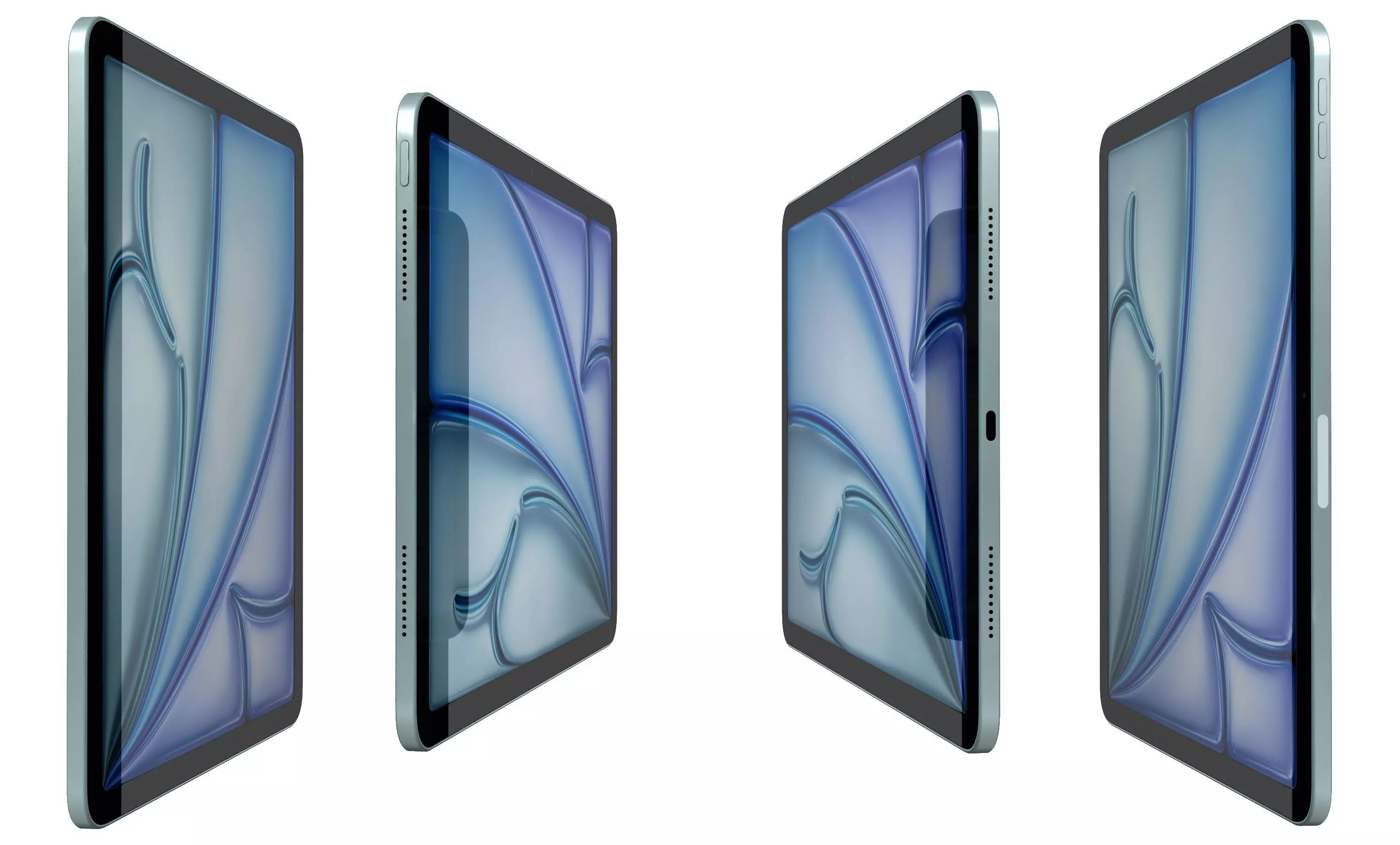 Apple iPad Air 13 2024 Blue High Poly 3D model_2