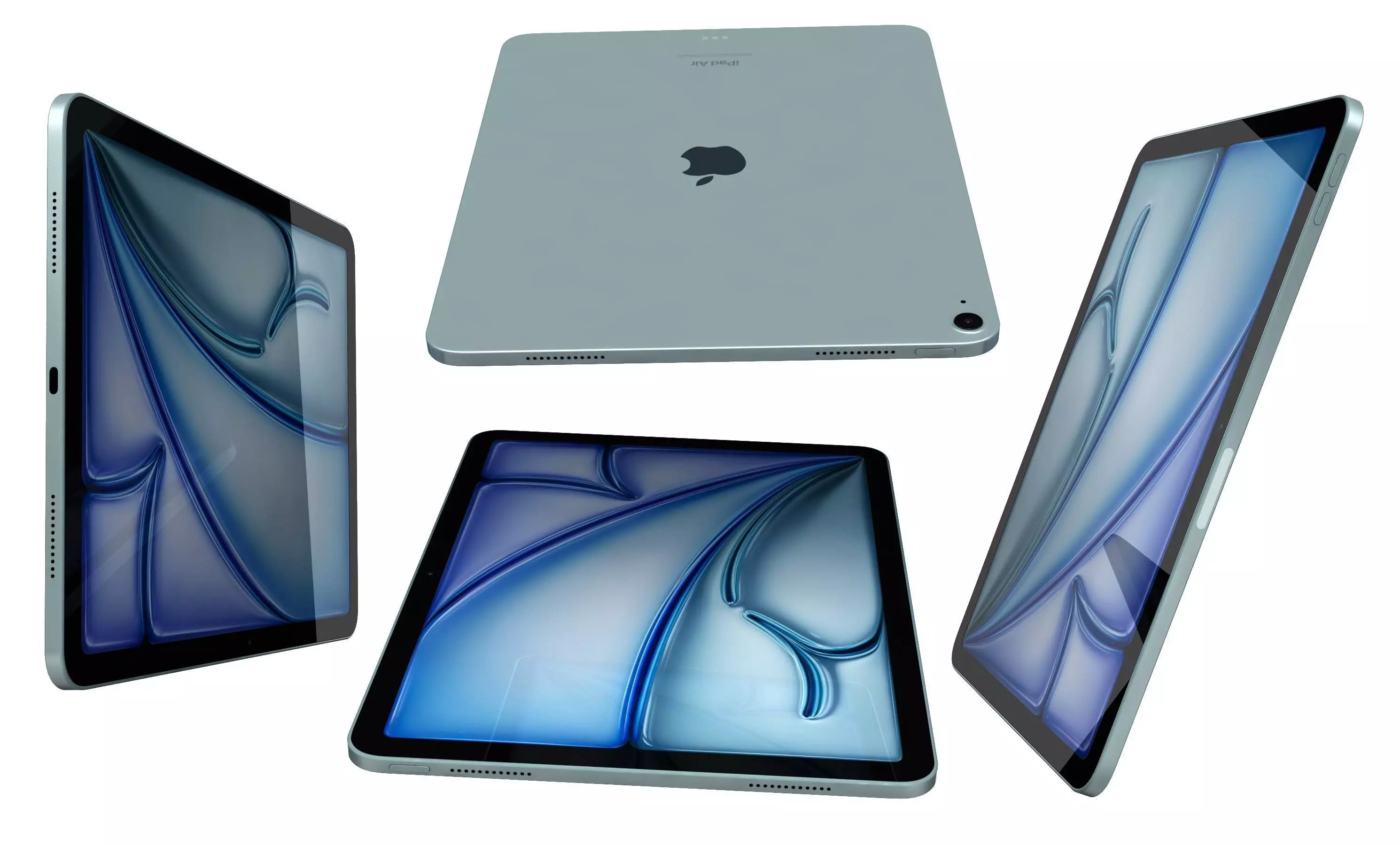Apple iPad Air 13 2024 Blue High Poly 3D model_7