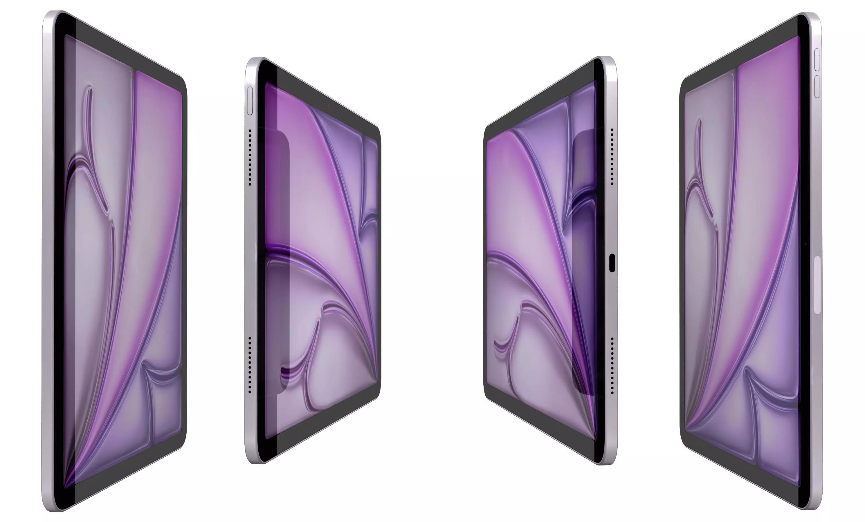 Apple iPad Air 13 2024 Purple High Poly 3D model_2
