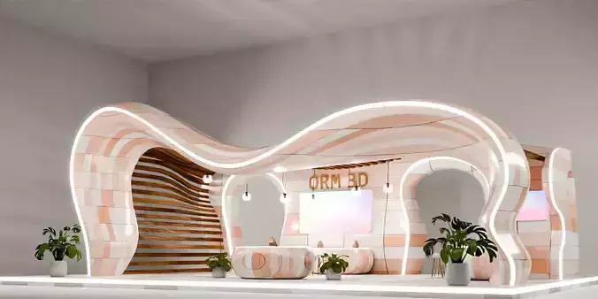 Modern Minimalistic Exhibition Booth Design Blender File