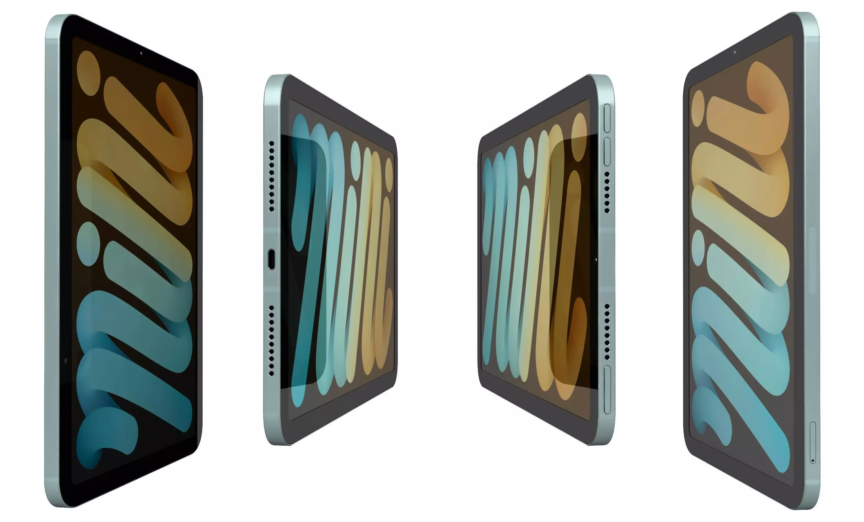 Apple iPad Mini 2024 Blue High Poly 3D model_2