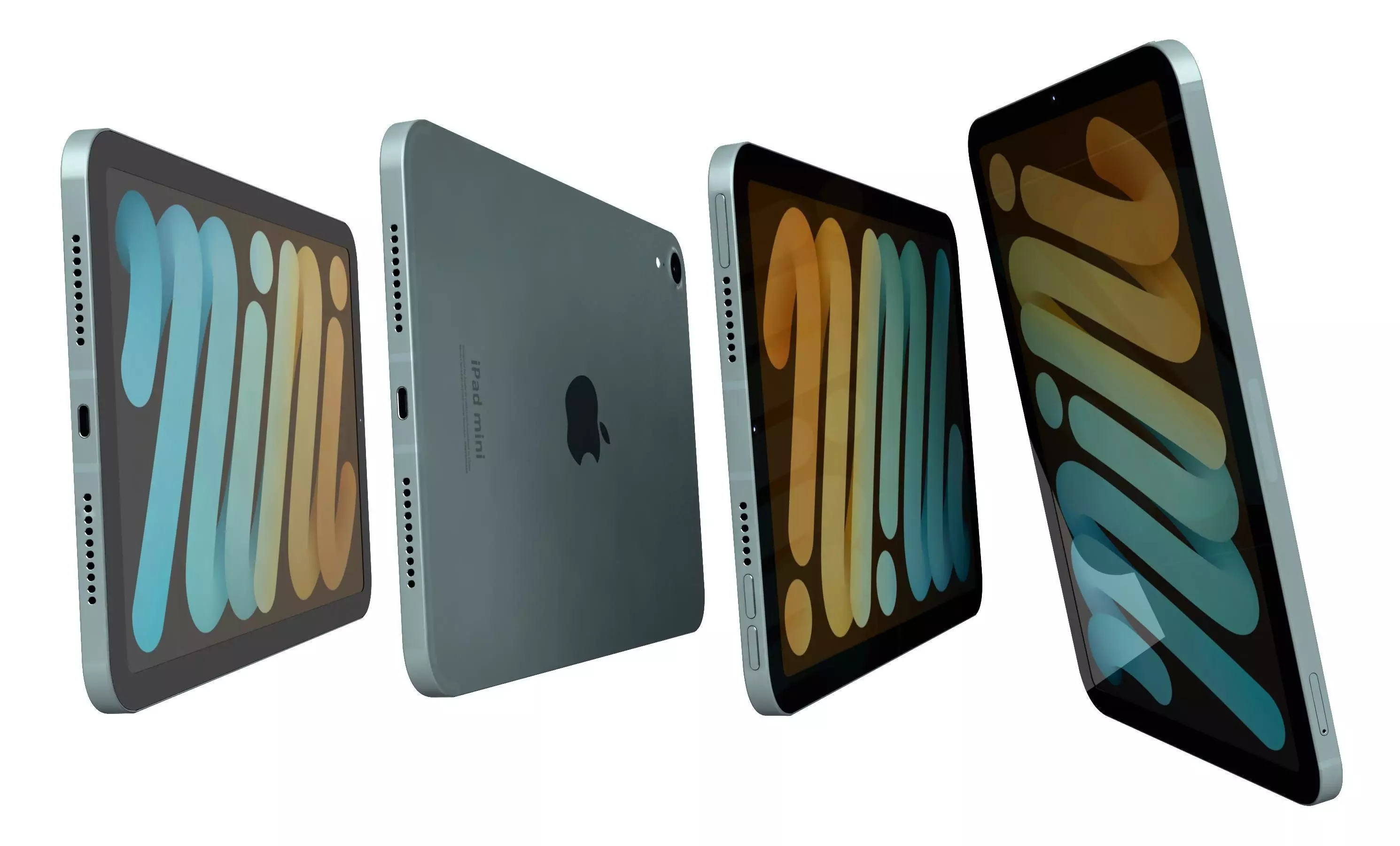 Apple iPad Mini 2024 Blue High Poly 3D model_6
