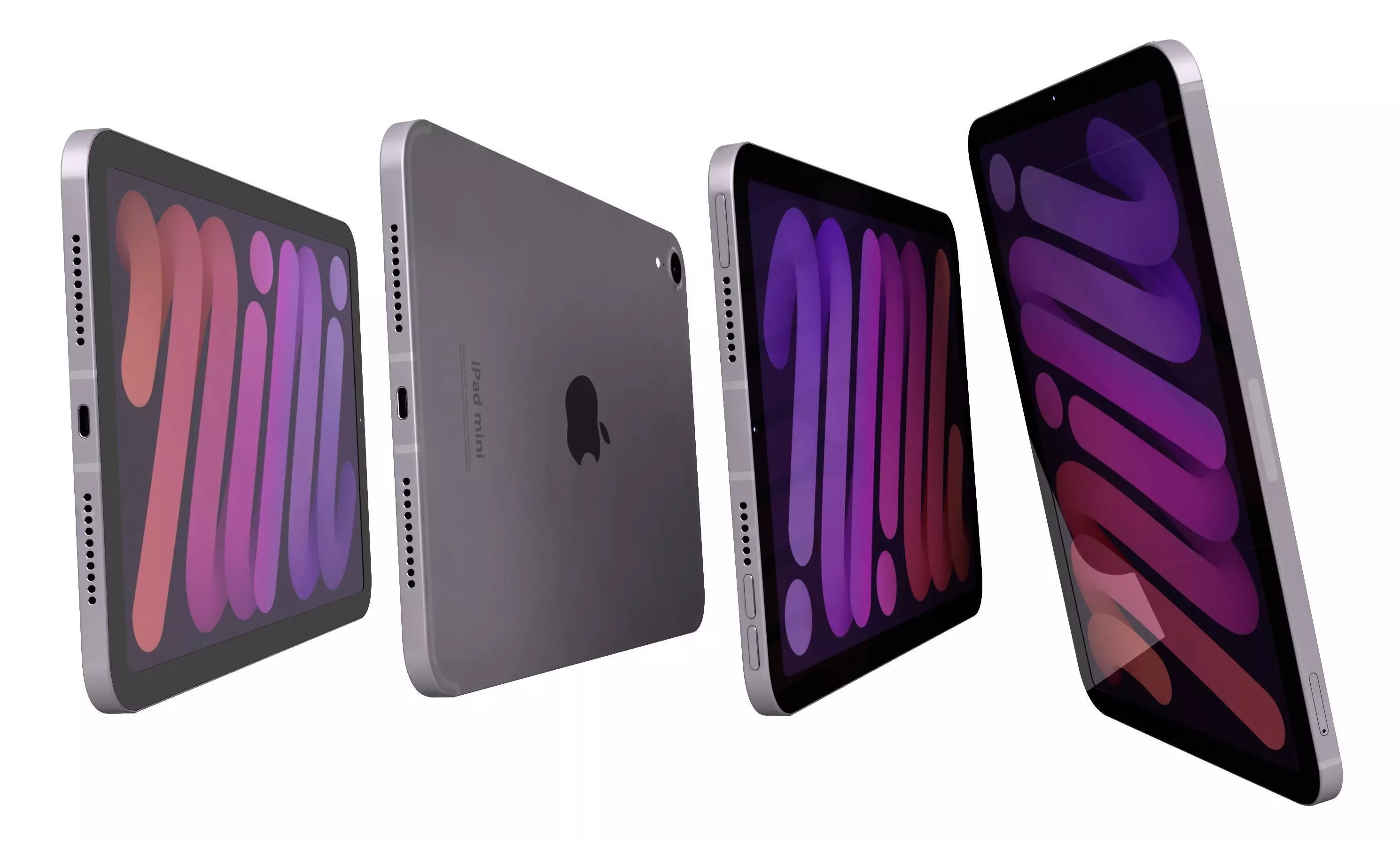 Apple iPad Mini 2024 Purple High Poly 3D model_6