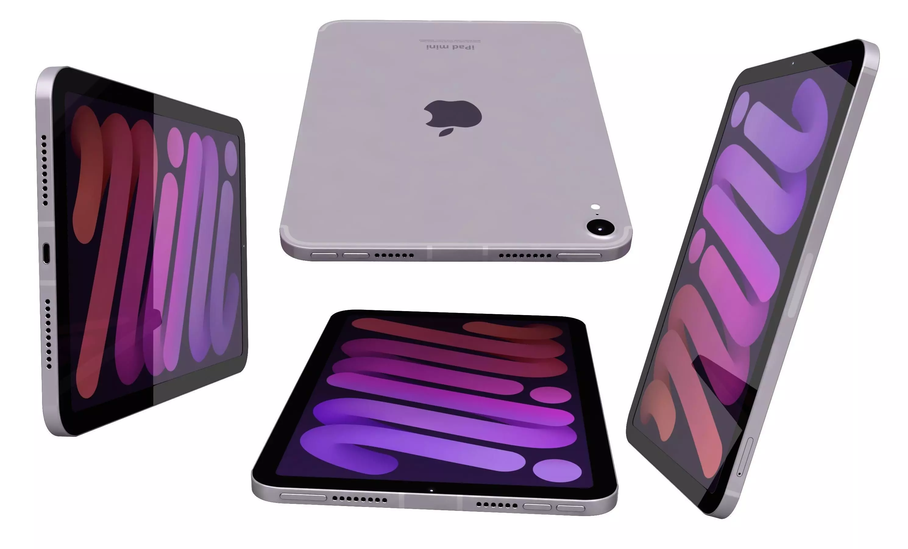 Apple iPad Mini 2024 Purple High Poly 3D model_7