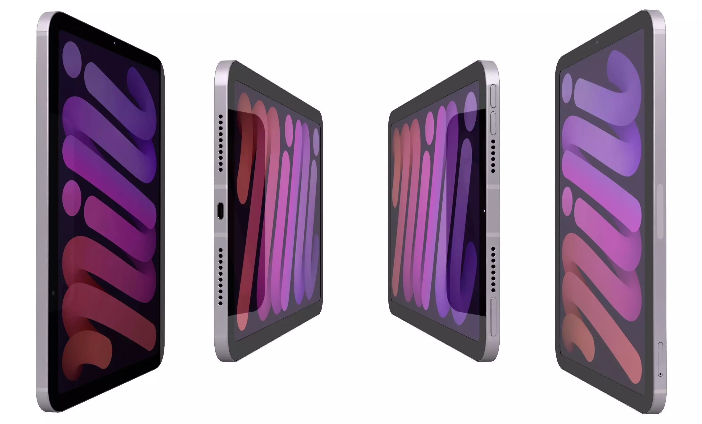 Apple iPad Mini 2024 Purple High Poly 3D model_2