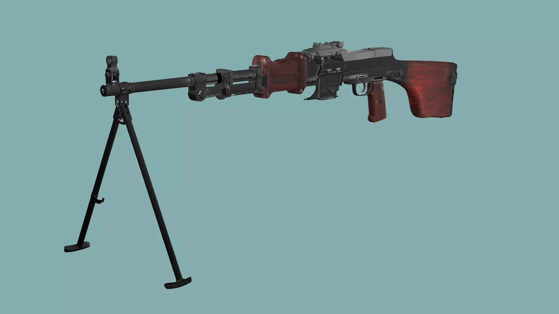 RPD Light Game Ready Machine Gun Low-poly 3D Model Low-poly 3D model_8