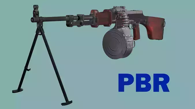 RPD Light Game Ready Machine Gun Low-poly 3D Model Low-poly 3D model