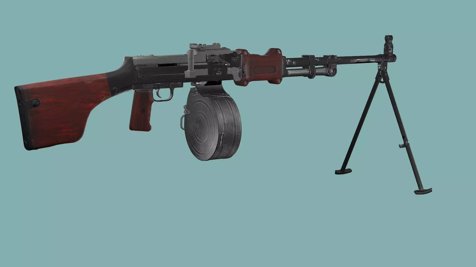 RPD Light Game Ready Machine Gun Low-poly 3D Model Low-poly 3D model_5