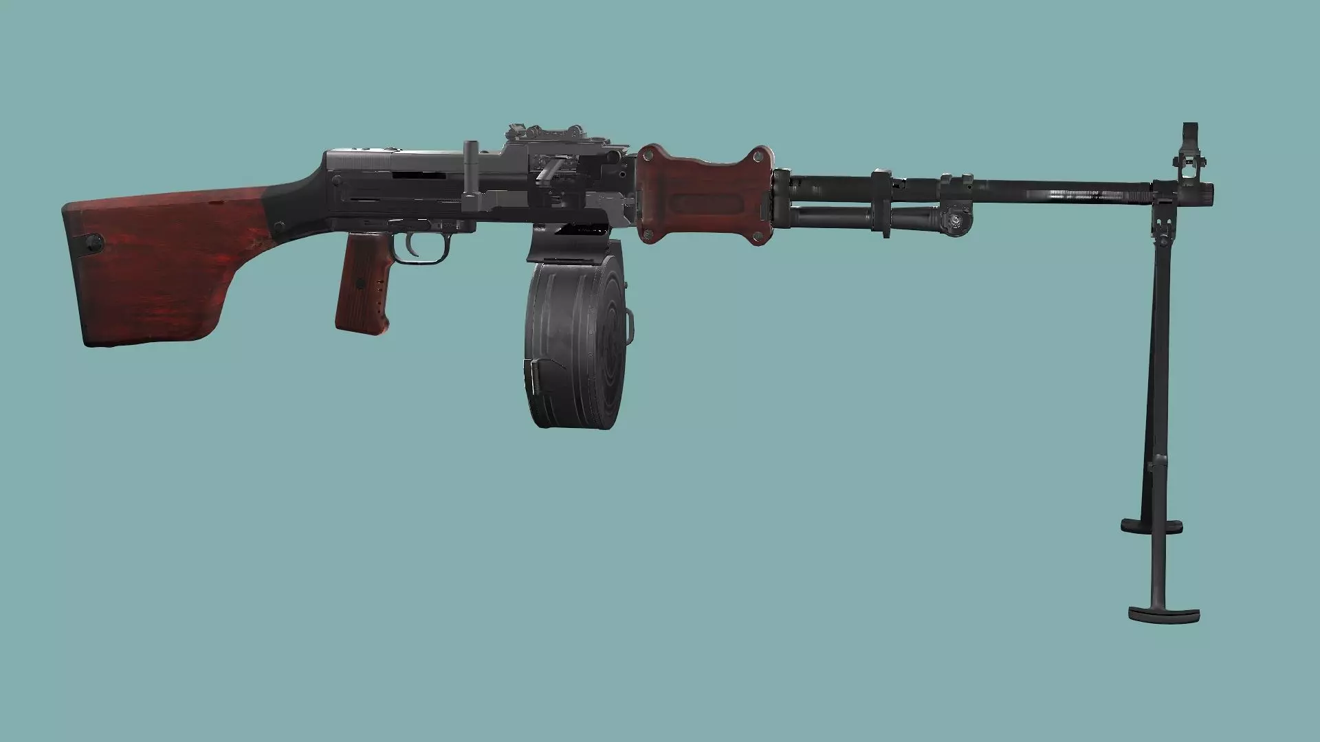 RPD Light Game Ready Machine Gun Low-poly 3D Model Low-poly 3D model_3