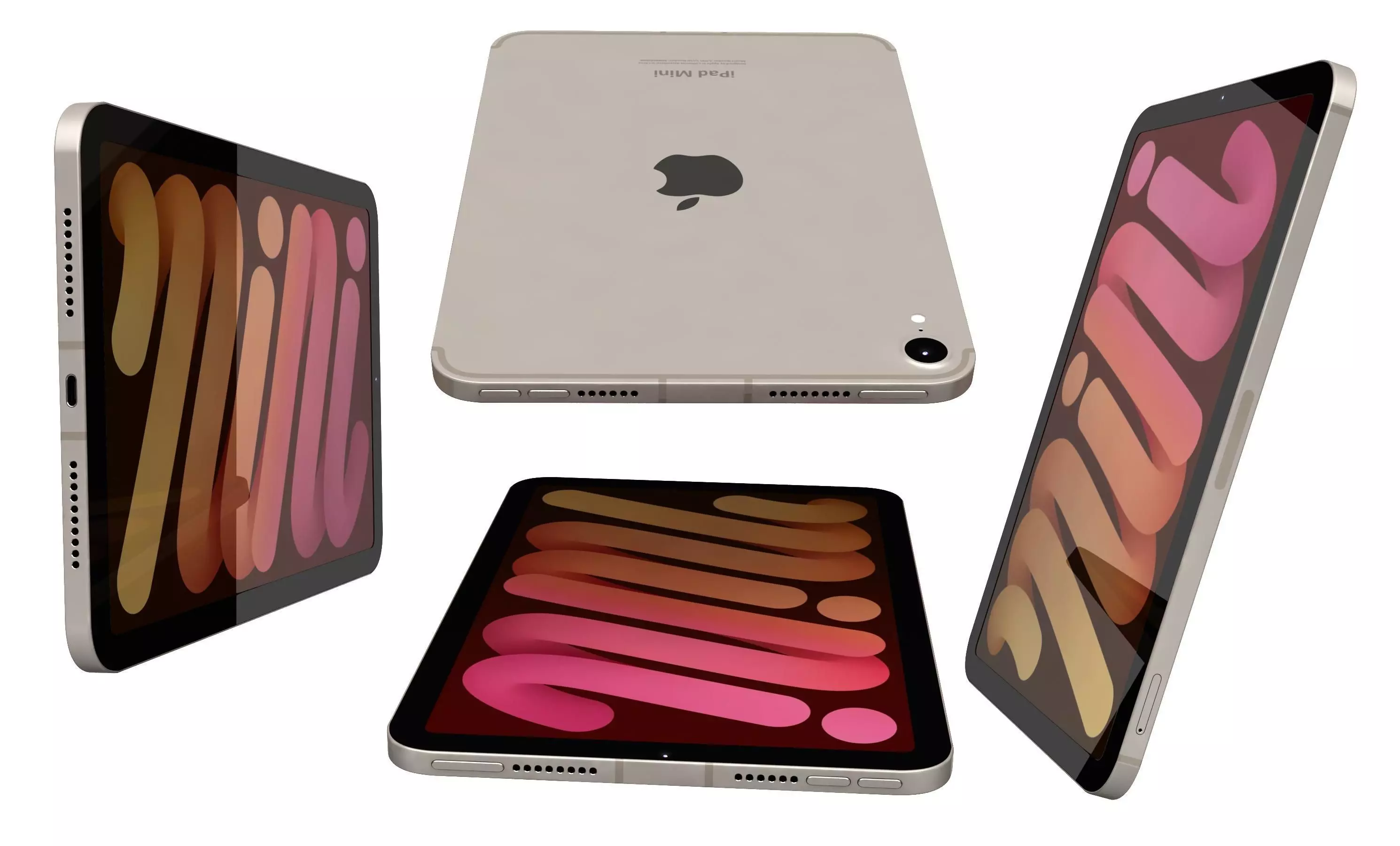 Apple iPad Mini 2024 Starlight High Poly 3D model_7