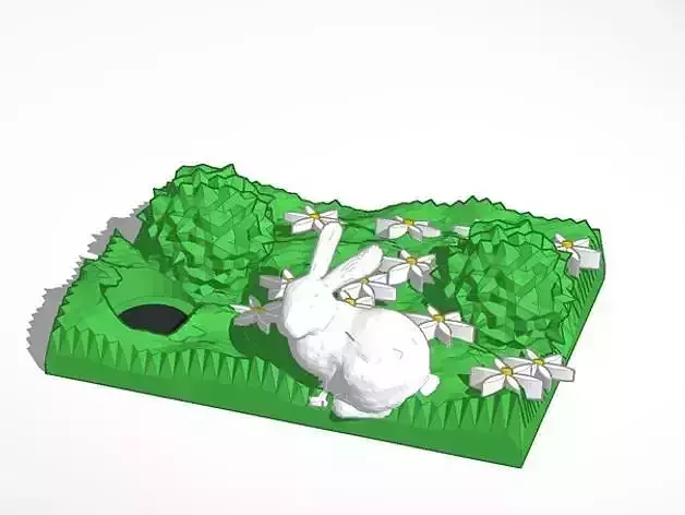 spring bunny and hole