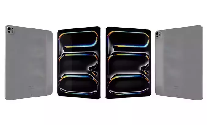 Apple iPad Pro 13 2024 Silver High Poly 3D model Apple iPad Pro 13 2024 Silver High Poly 3D model