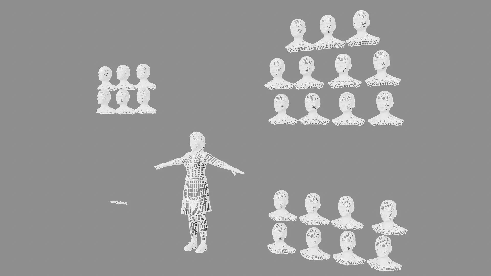 Female Student Rigged and skinned with Blend shapes 3D model_16