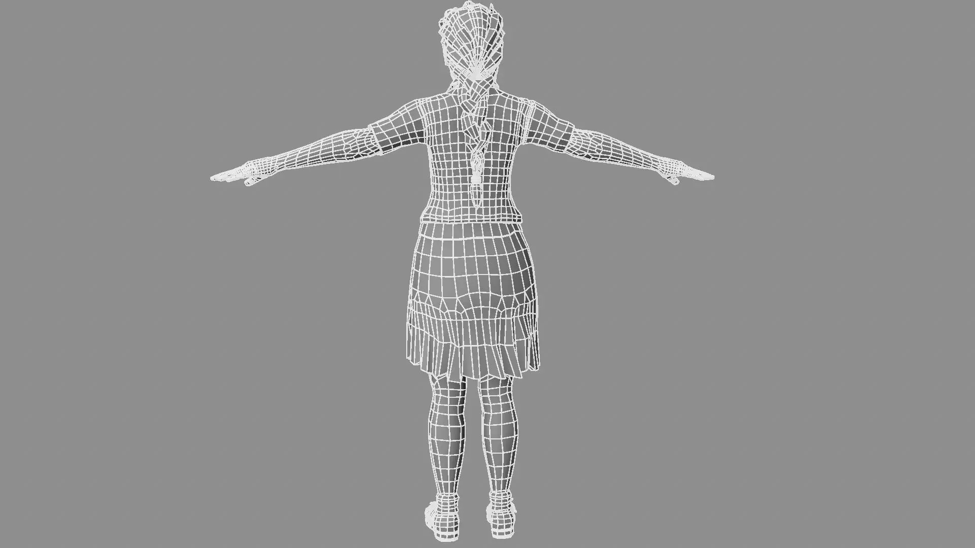 Female Student Rigged and skinned with Blend shapes 3D model_25