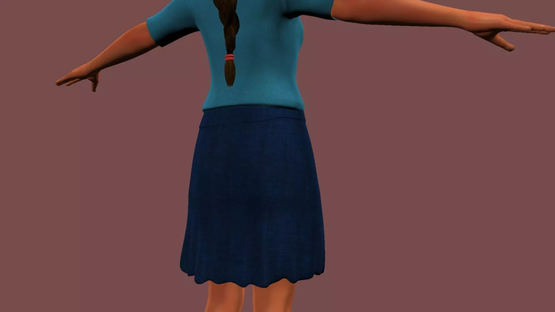 Female Student Rigged and skinned with Blend shapes 3D model_4