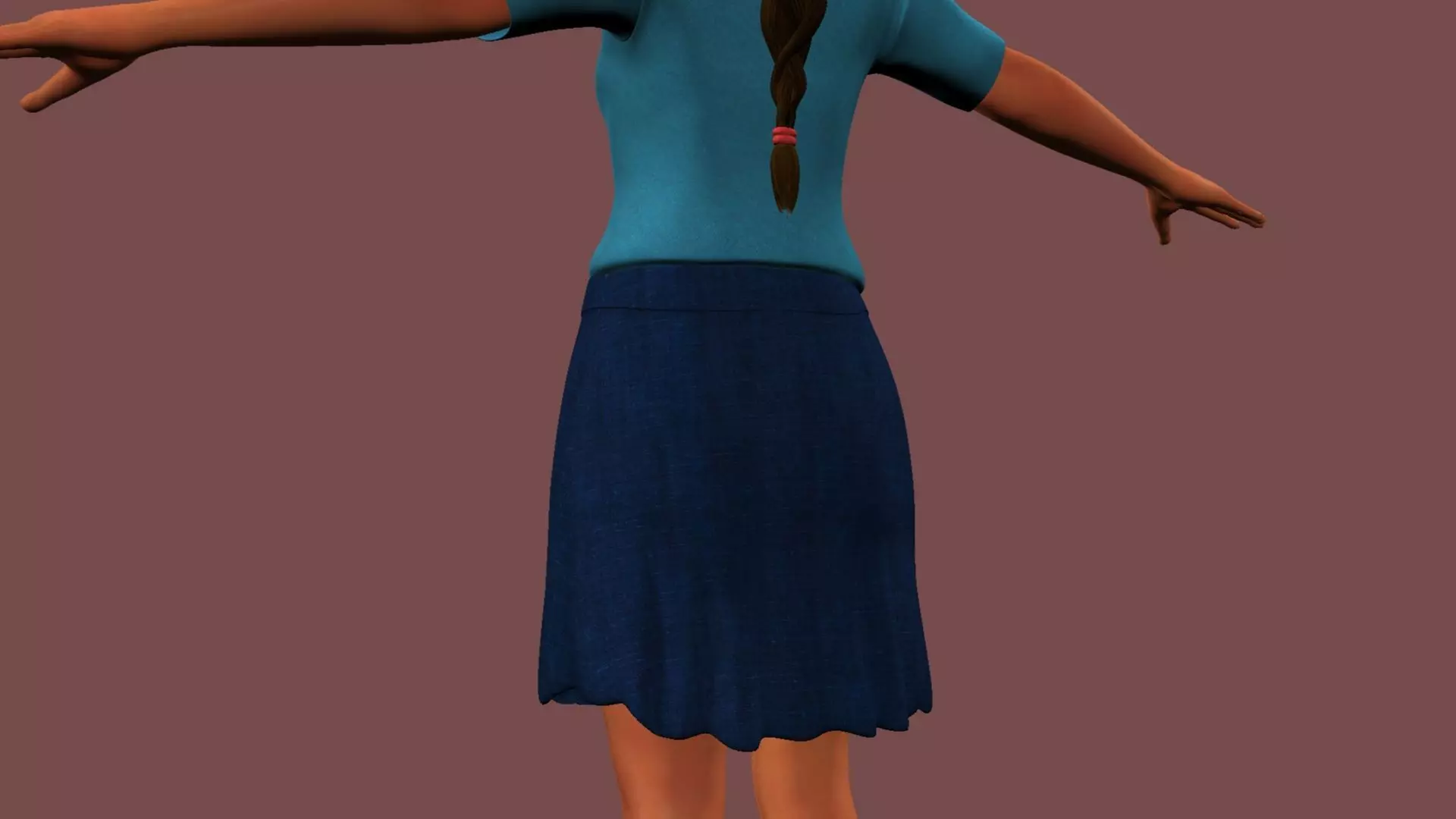 Female Student Rigged and skinned with Blend shapes 3D model_3
